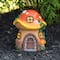 6.25" Orange Mushroom House Outdoor Garden Statue